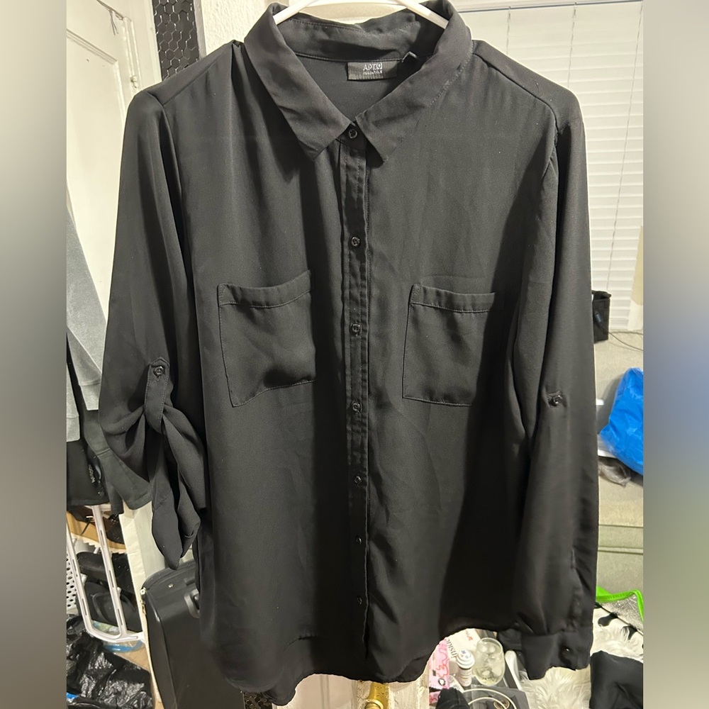 Apt 9 Black Button Down Blouse